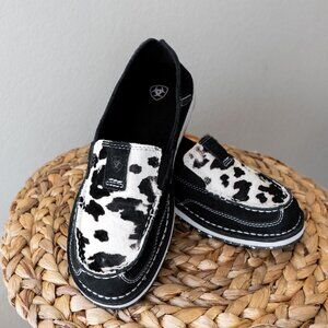 Ariat Women's Black and White Cow Print Shoes